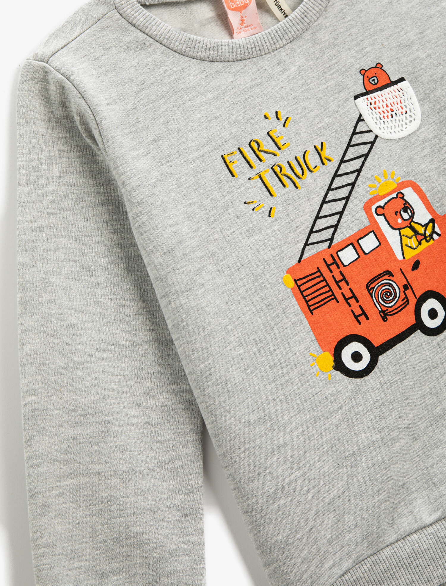  Erkek Bebek Sweatshirt Uzun Kollu Baskılı Bisiklet Yaka