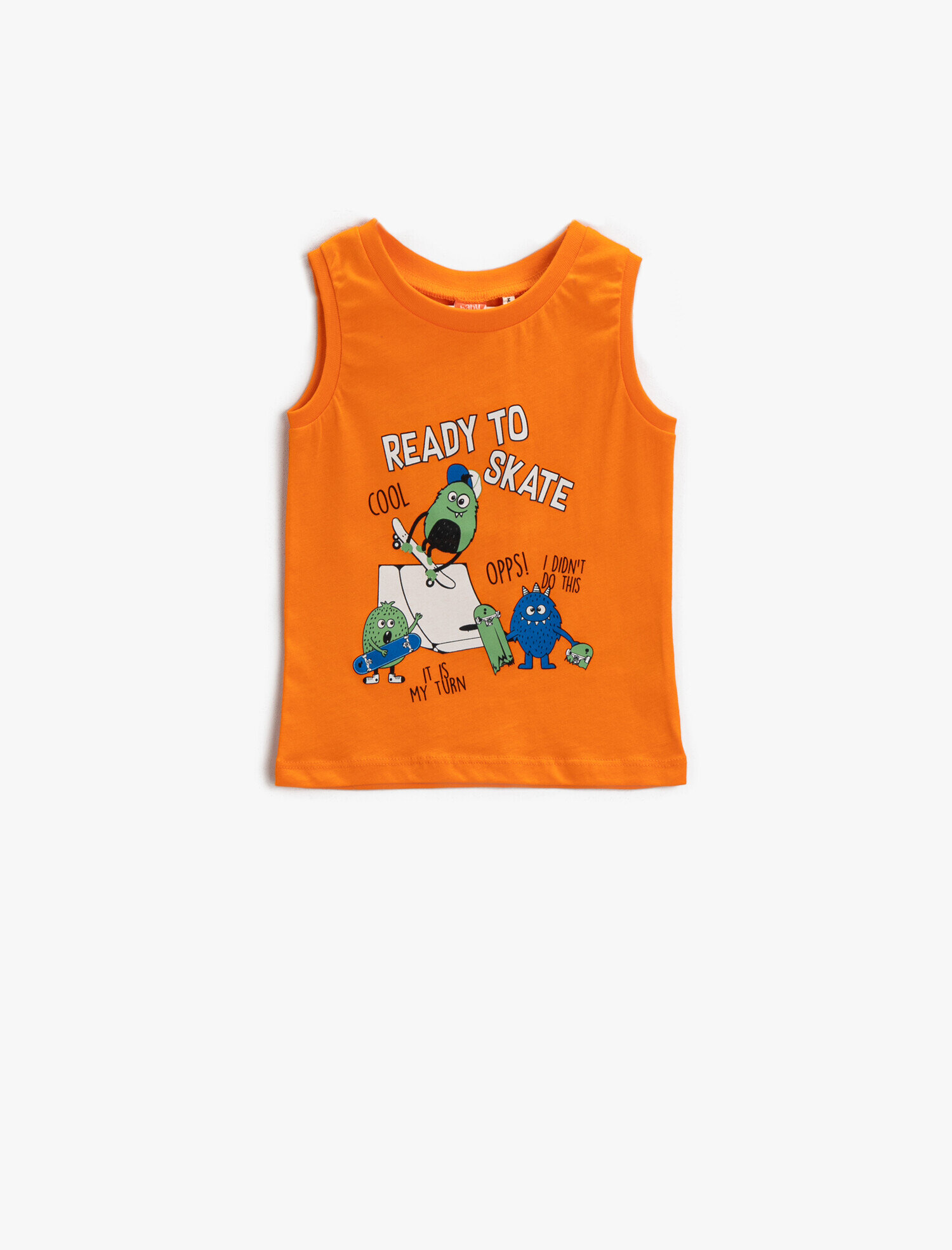  Erkek Bebek Baskılı Atlet Bisiklet Yaka Pamuklu