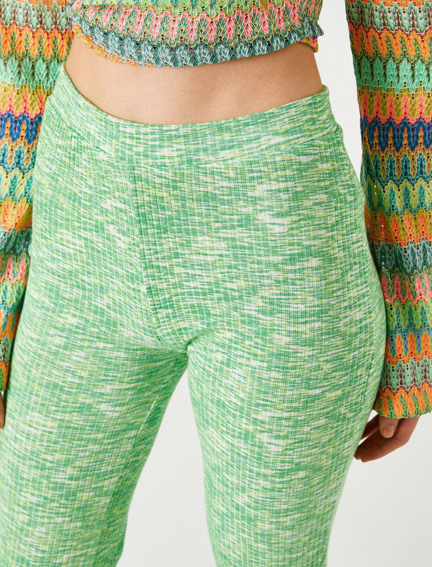   Yüksek Bel Geniş Paça Ribanalı Pantolon