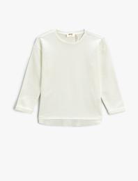Uzun Kollu Basic Sweatshirt Pamuklu Bisiklet Yaka