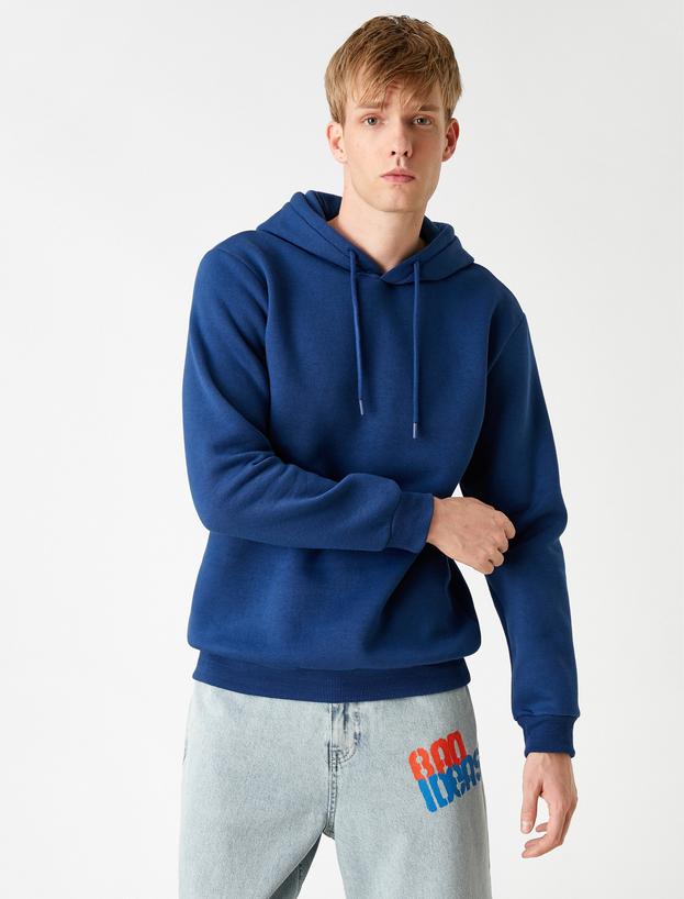   Basic Kapşonlu Sweatshirt Şardonlu