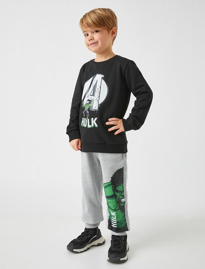 Erkek Çocuk Hulk Lisanslı Baskılı Eşofman Altı Jogger Beli Bağlamalı