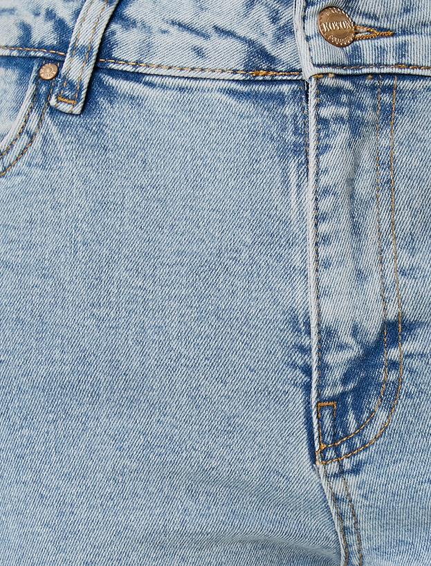   Kot Pantolon Normal Kesim Yüksek Bel Düz Paça - Eve Slim Jean