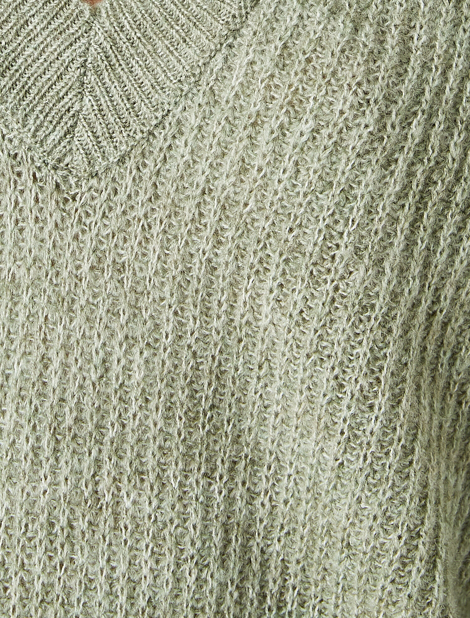   Crop Triko Kazak V Yaka Uzun Kollu