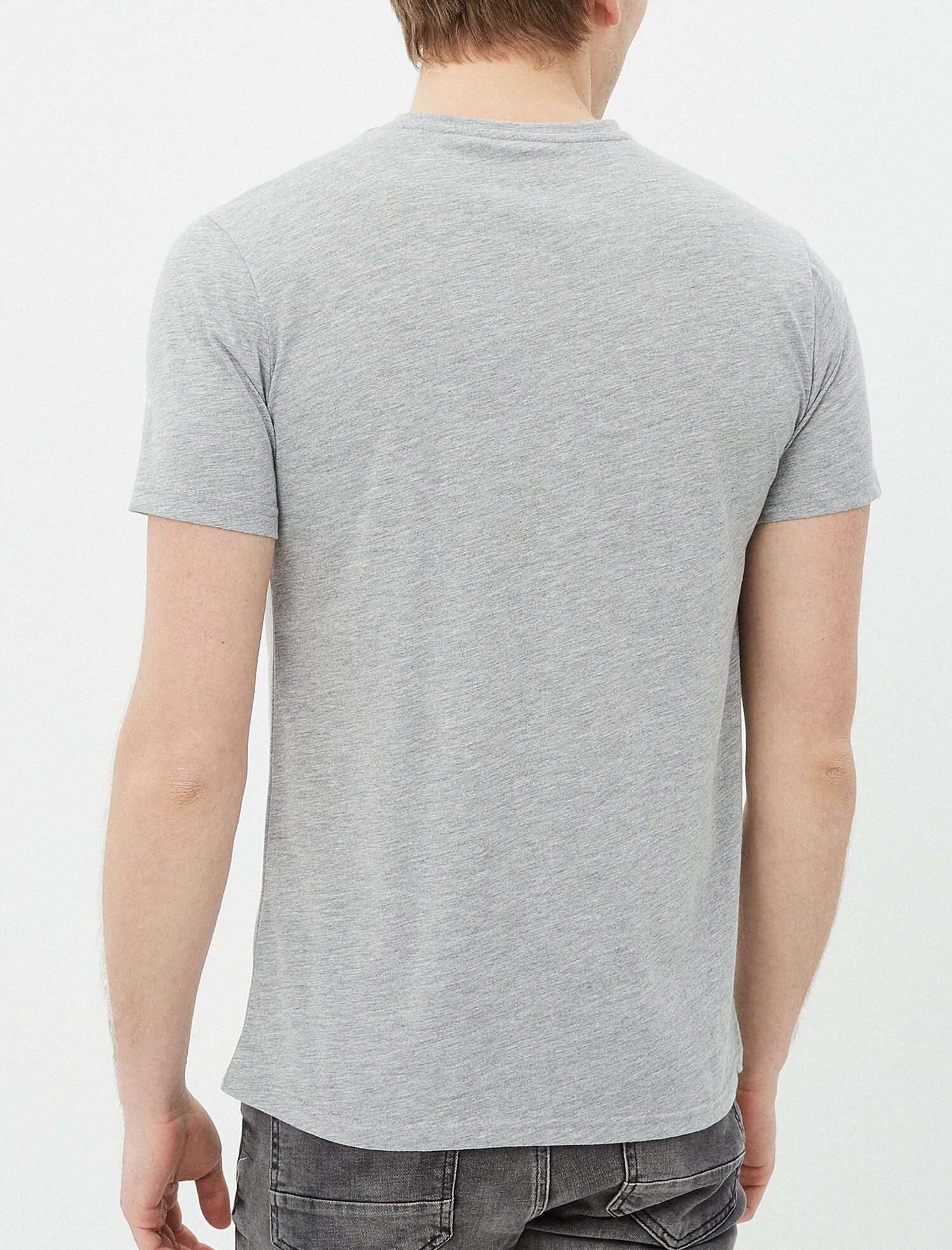   Basic Tişört Dar Kesim Bisiklet Yaka