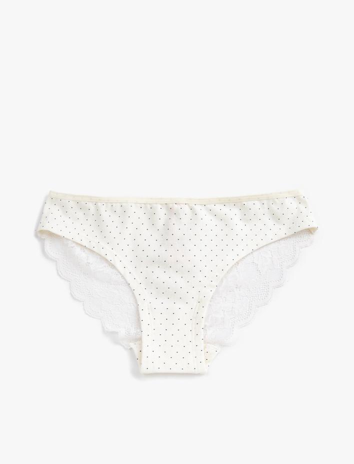  Pamuklu Dantel Detaylı Brazilian Basic Külot