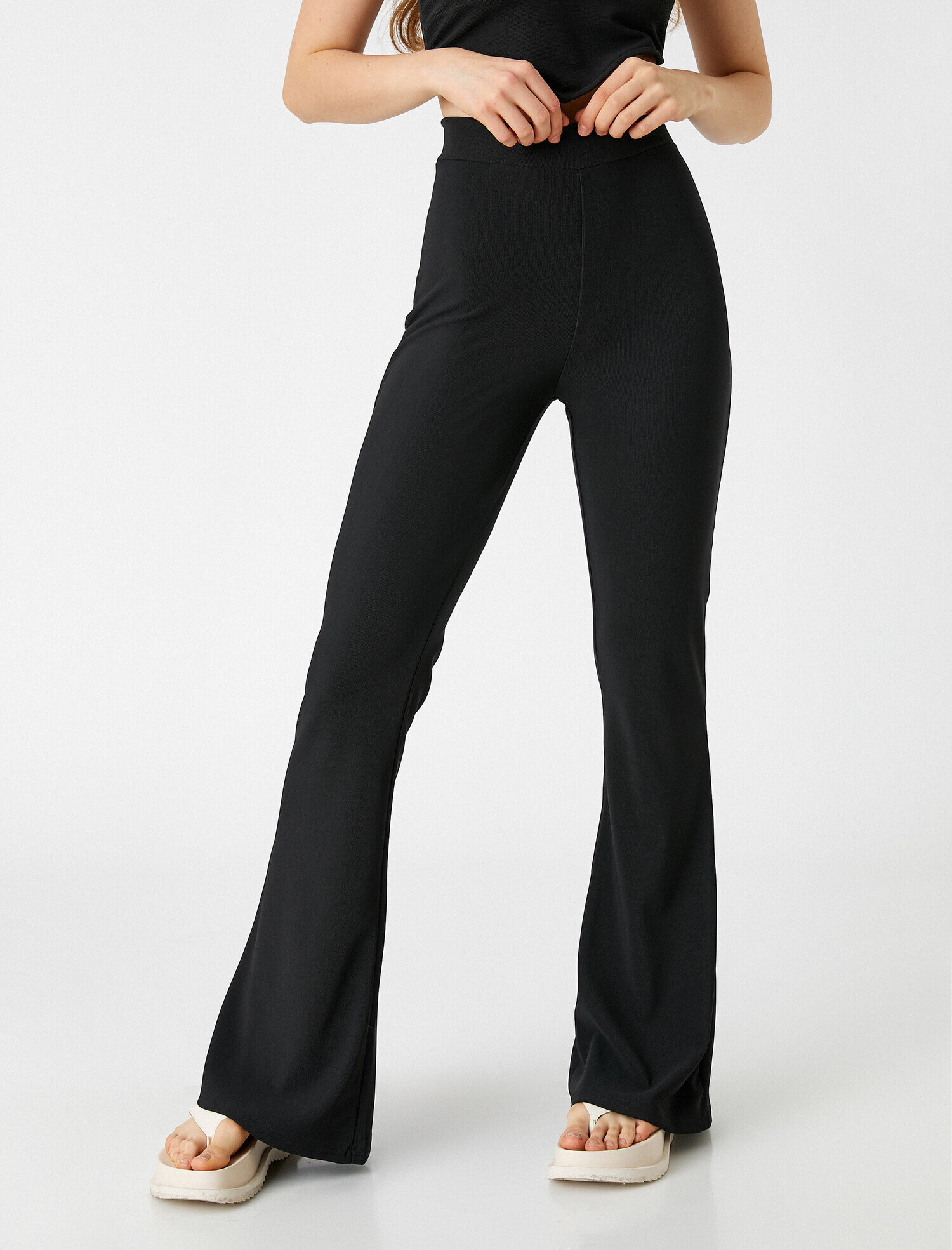   İspanyol Paça Pantolon Yüksek Bel