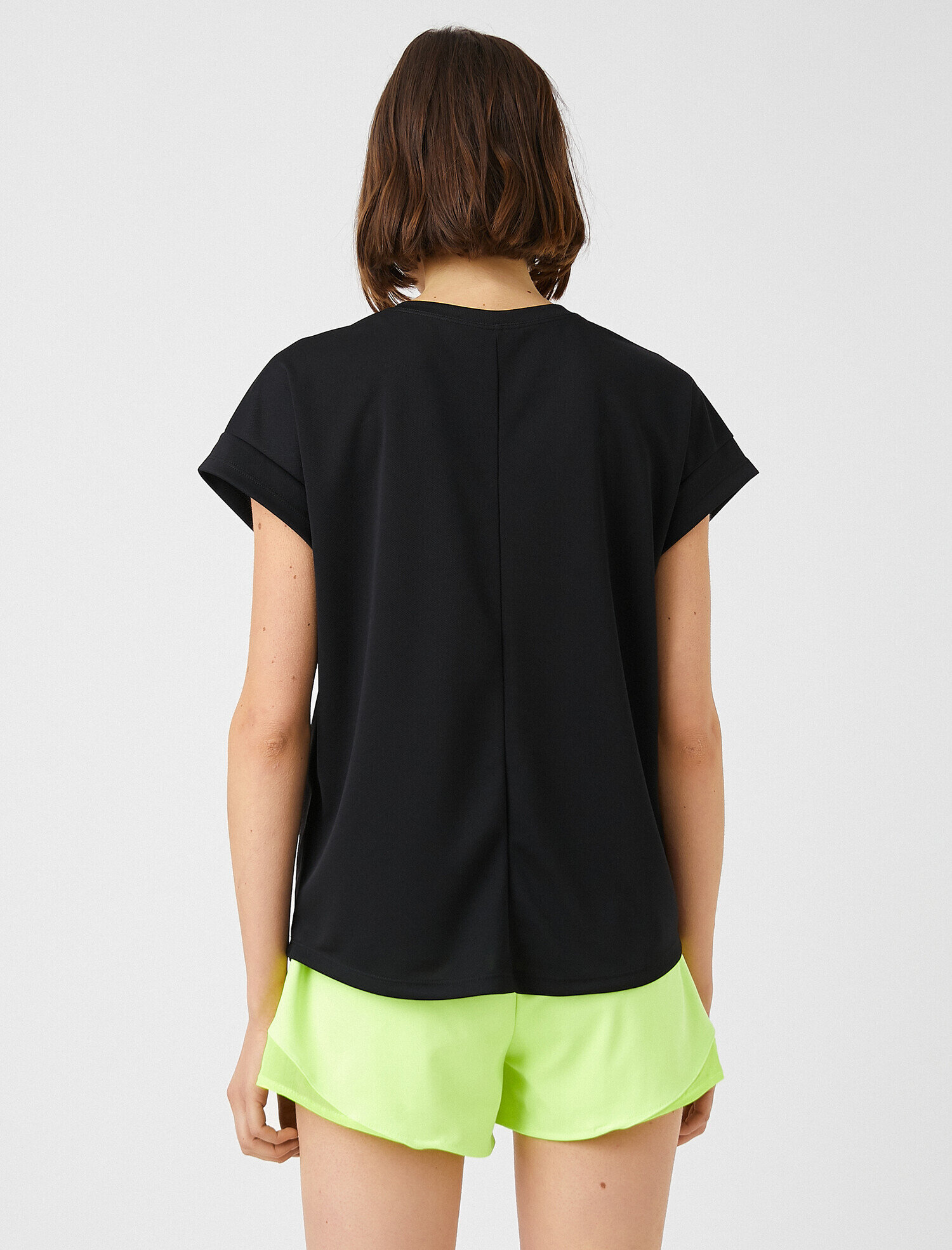   Slogan Baskılı Tişört Kısa Kollu Bisiklet Yaka