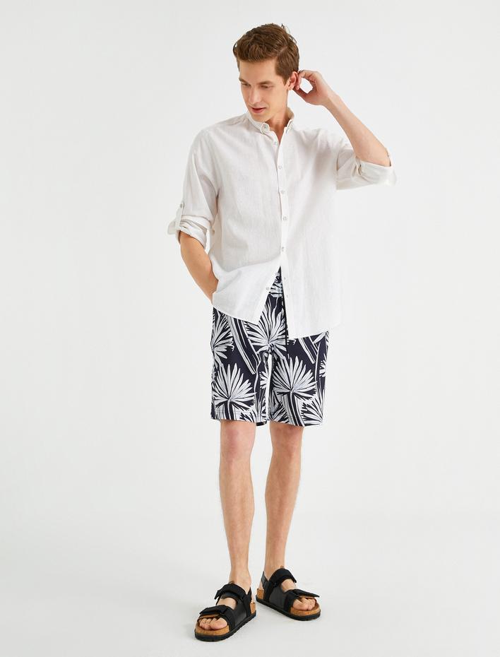  Bağcıklı Baskılı Şort