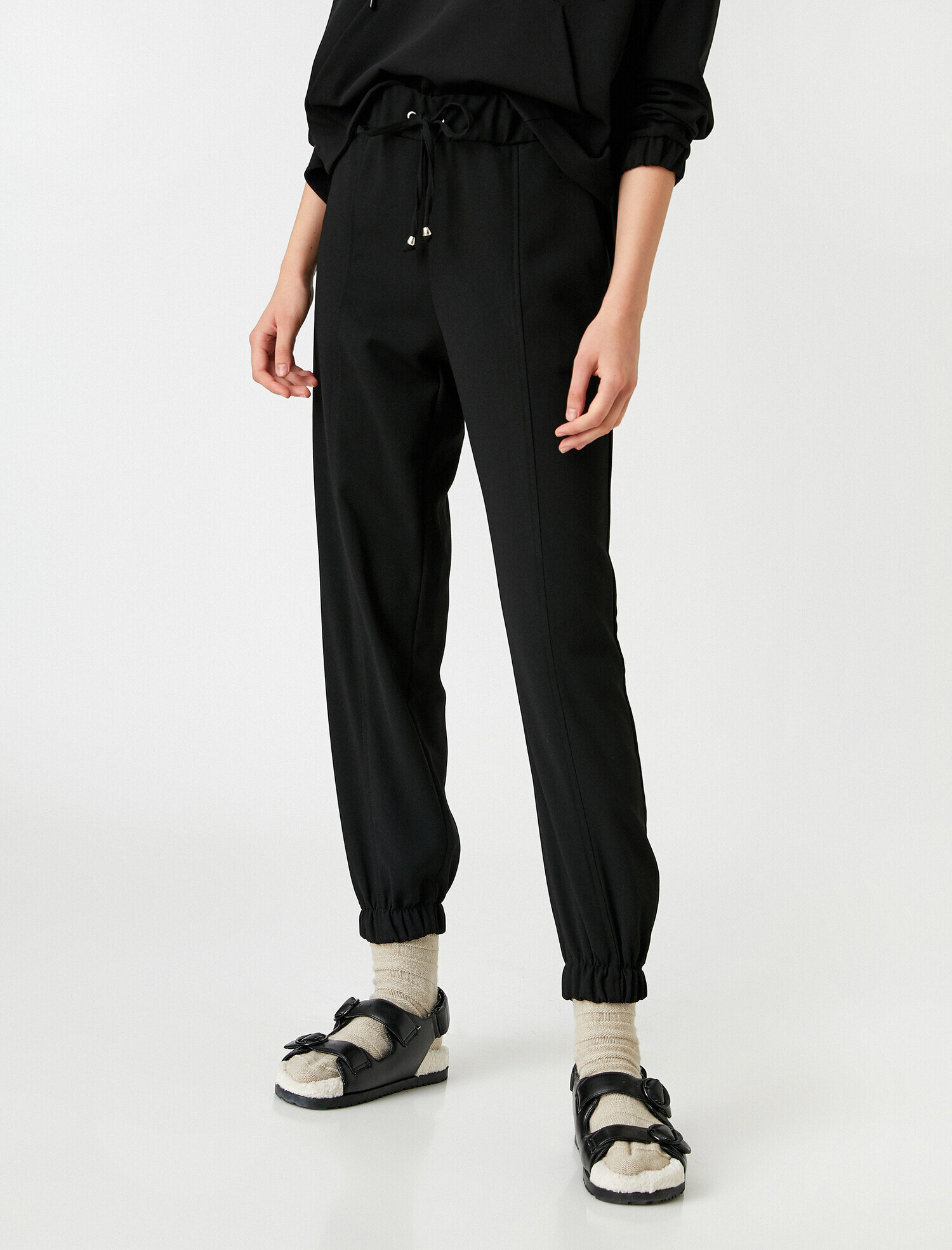   Jogger Pantolon Beli Bağlamalı Paçası Lastikli