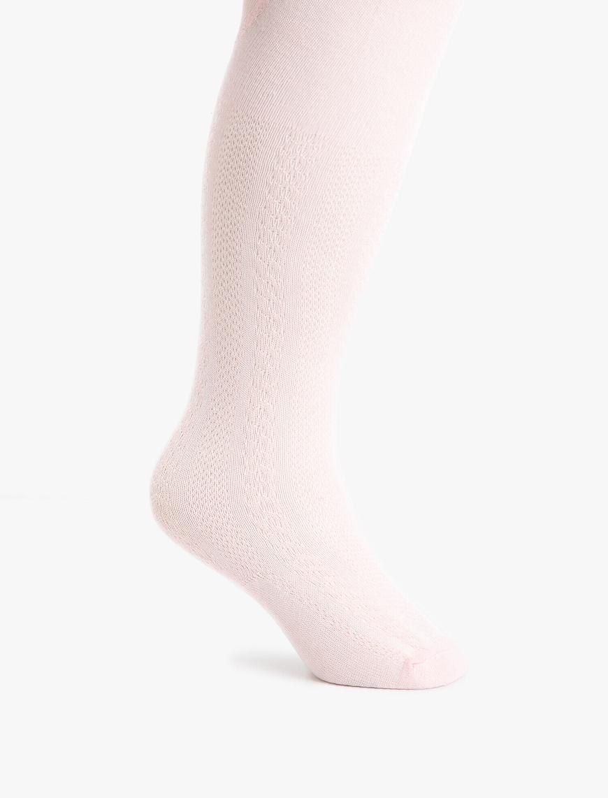  Kız Bebek Örgü Desenli Külotlu Çorap