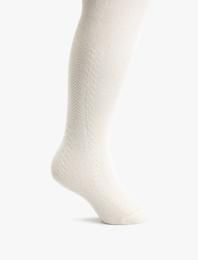 Örgü Desenli Külotlu Çorap