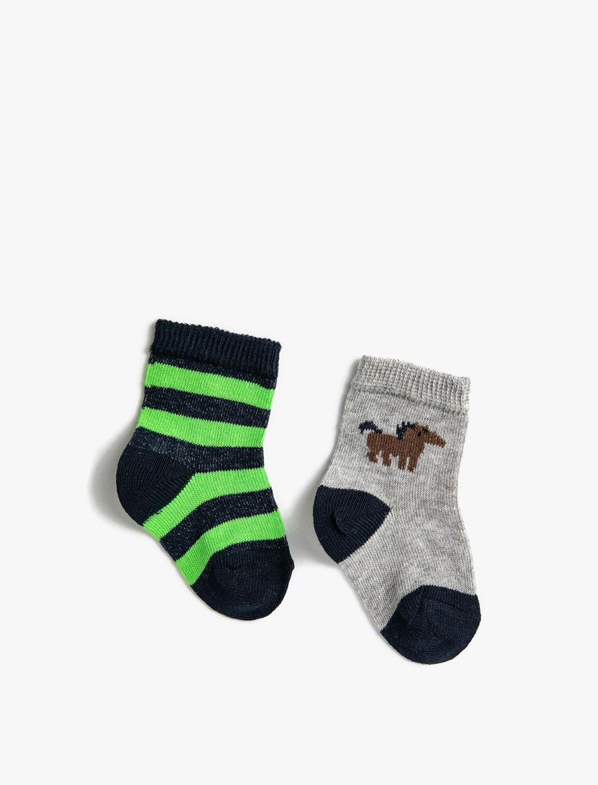  Erkek Bebek Desenli Soket Çorap Seti