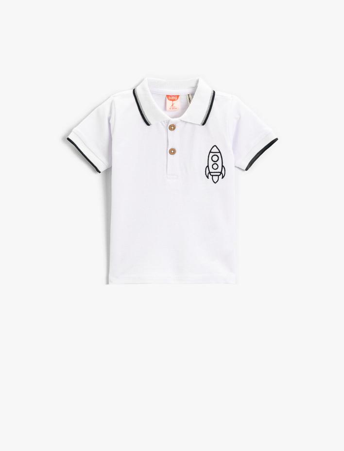Erkek Bebek Polo Yaka Kısa Kollu Tişört Pamuklu