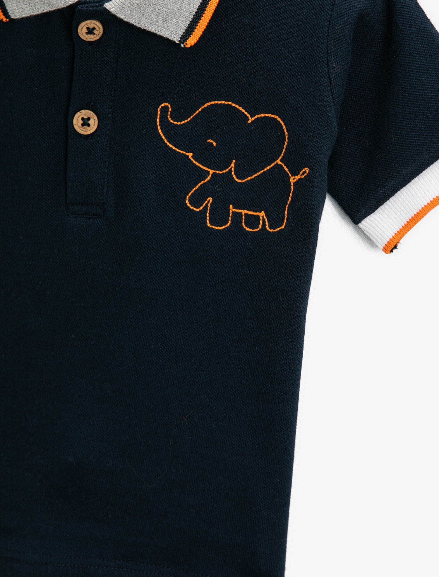  Erkek Bebek Polo Yaka Tişört İşlemeli Pamuklu