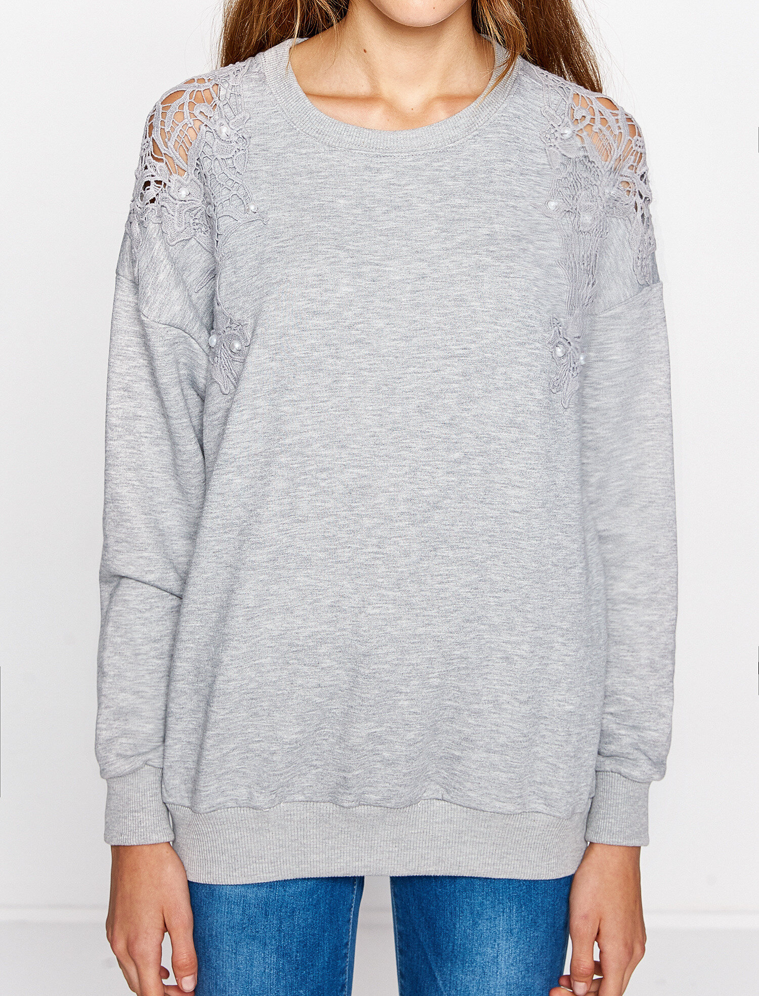   Dantel Detaylı Sweatshirt