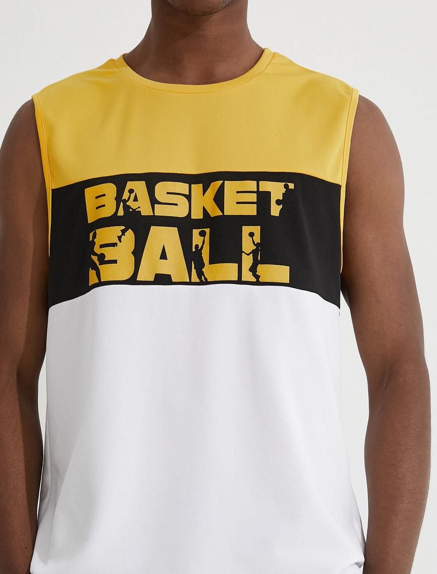   Basketbol Baskılı Kolsuz Spor Tişört