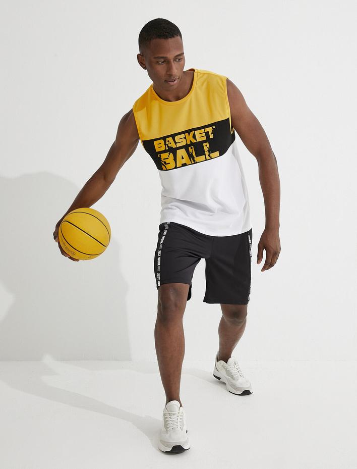  Basketbol Baskılı Kolsuz Spor Tişört