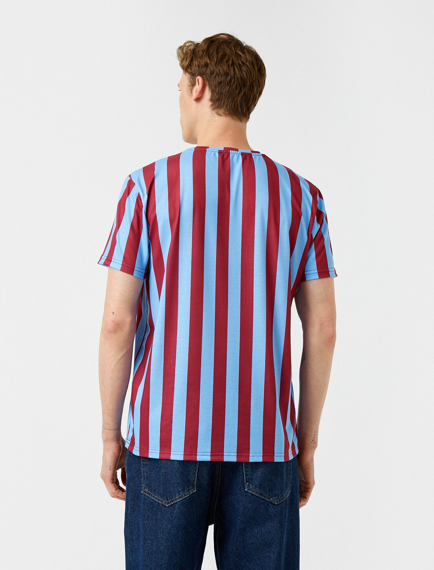   Şampiyon Baskılı Çizgili Tişört