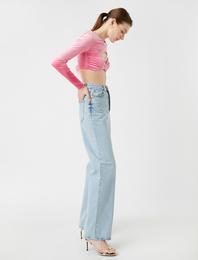 Normal Kesim Yüksek Bel Düz Paça Kot Pantolon - Eve Straight Jean