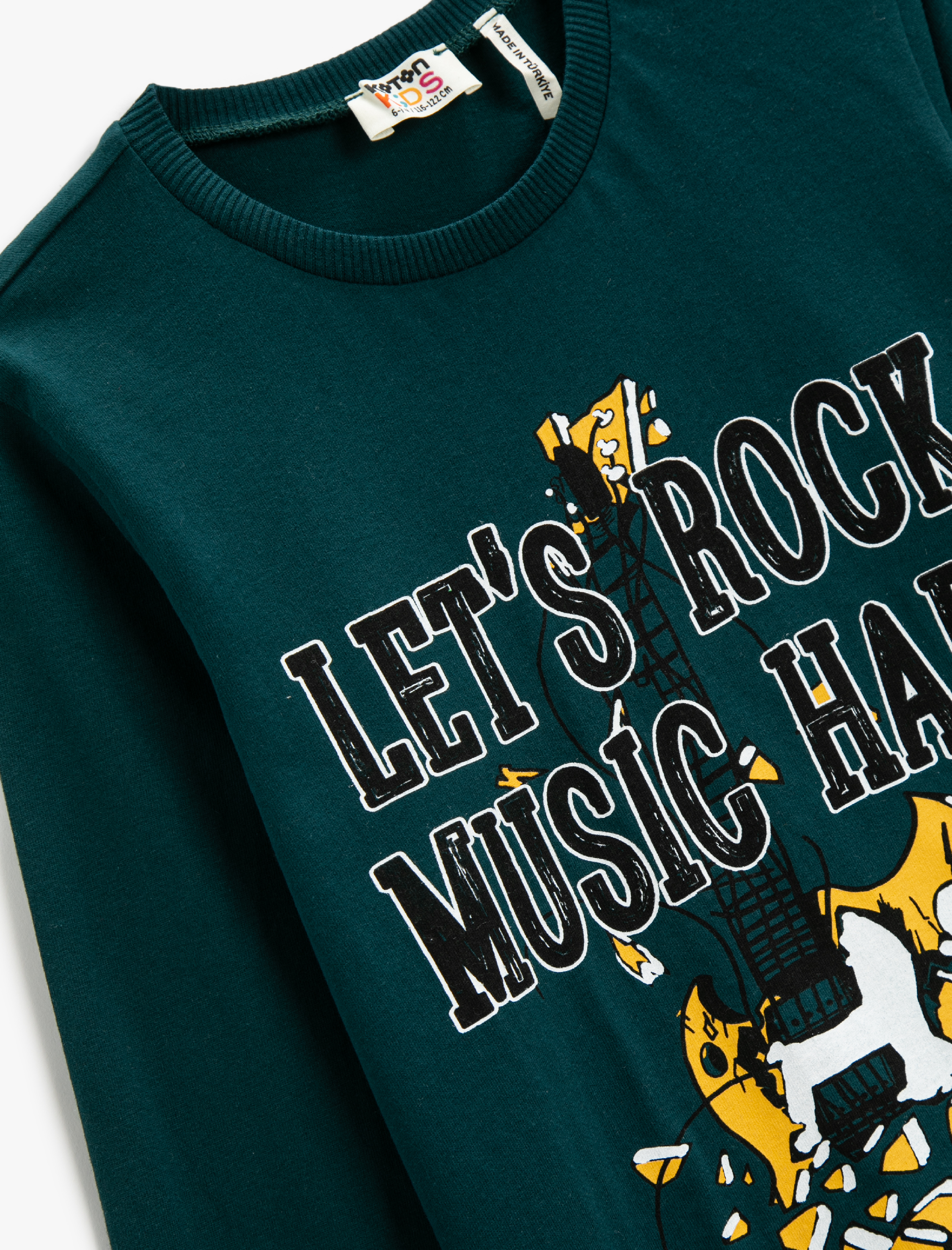  Erkek Çocuk Uzun Kollu Tişört Baskılı Bisiklet Yaka