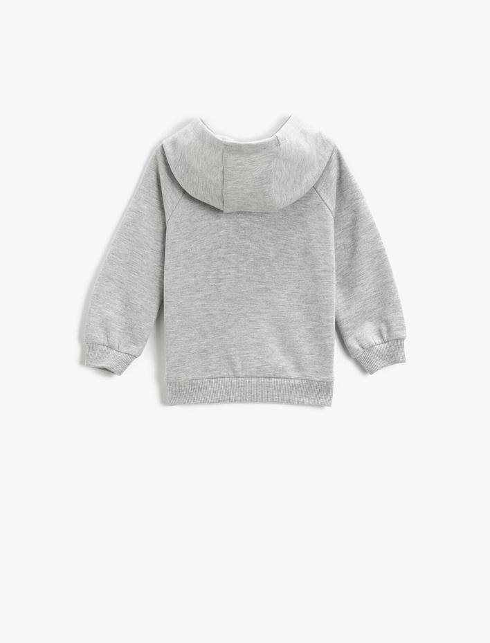 Erkek Bebek Kapüşonlu Superman Baskılı Sweatshirt Lisanslı Uzun Kollu