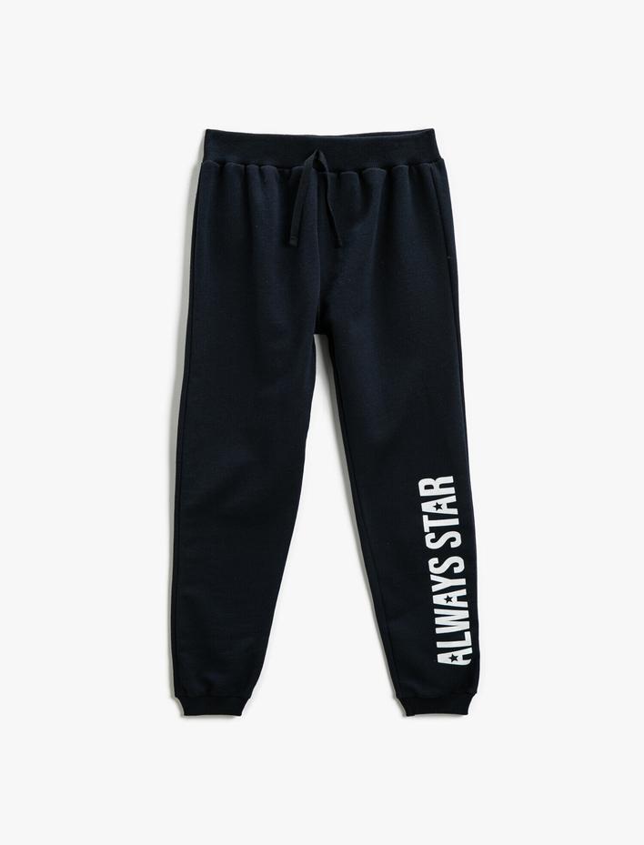 Kız Çocuk Baskılı Jogger Eşofman Altı Belden Bağlamalı