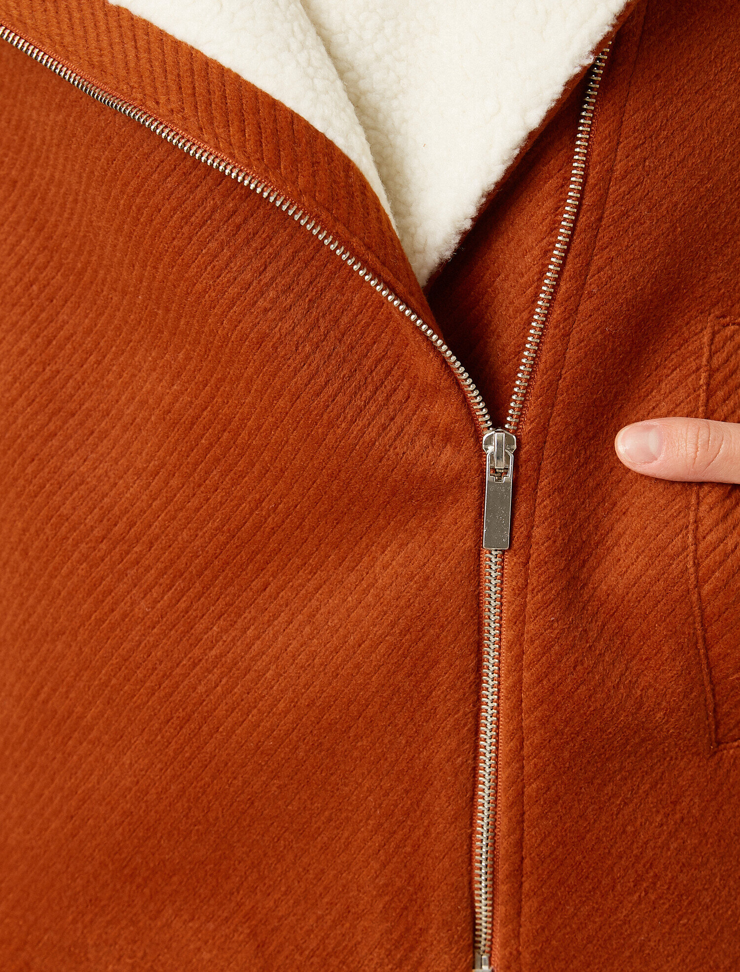   Suni Kürk Detaylı Sherpa Cepli Kaban