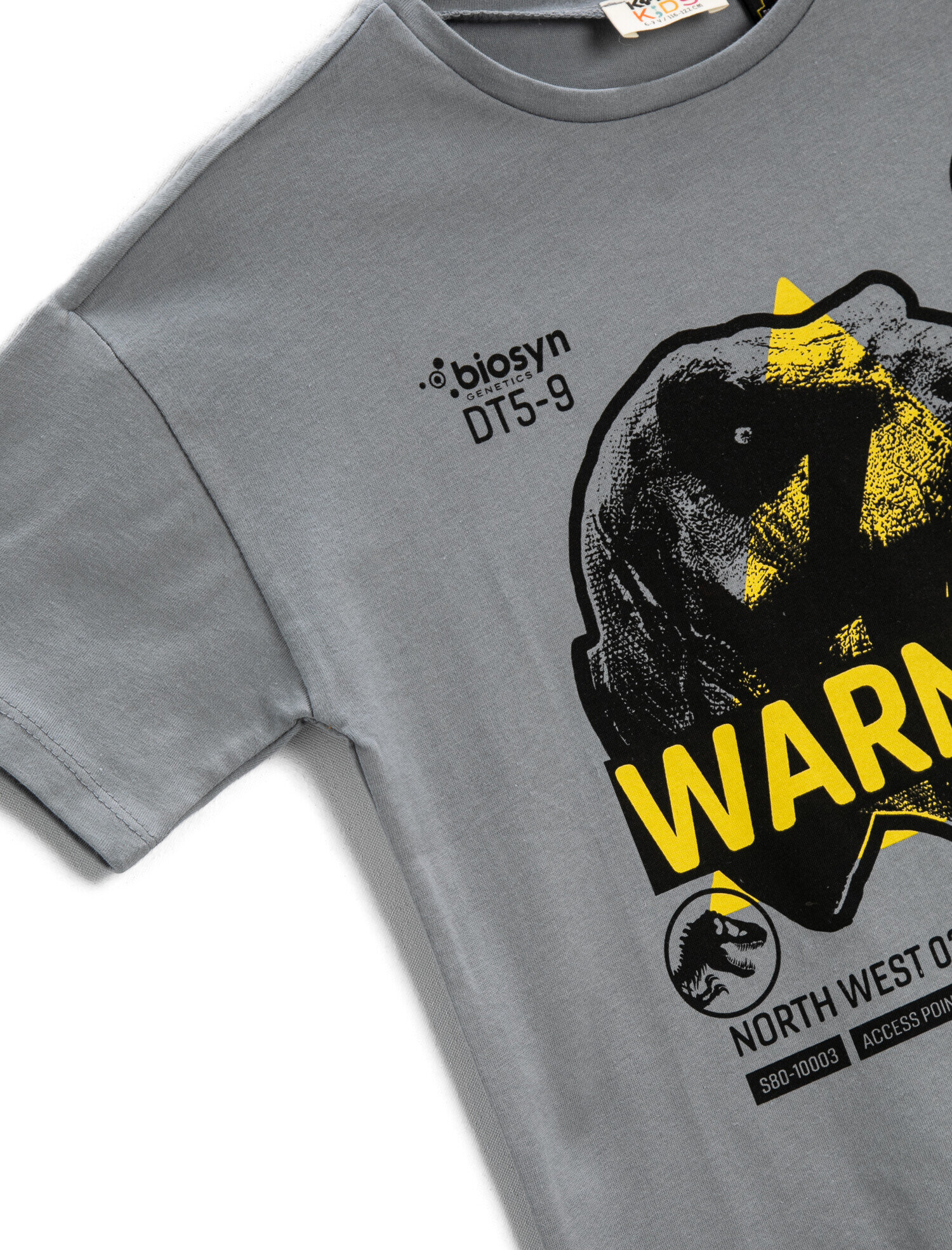 Erkek Çocuk Dinozor Baskılı Tişört Lisanslı Kısa Kollu Bisiklet Yaka Pamuklu