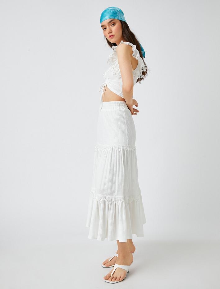  Katlı Uzun Etek Fisto Detaylı