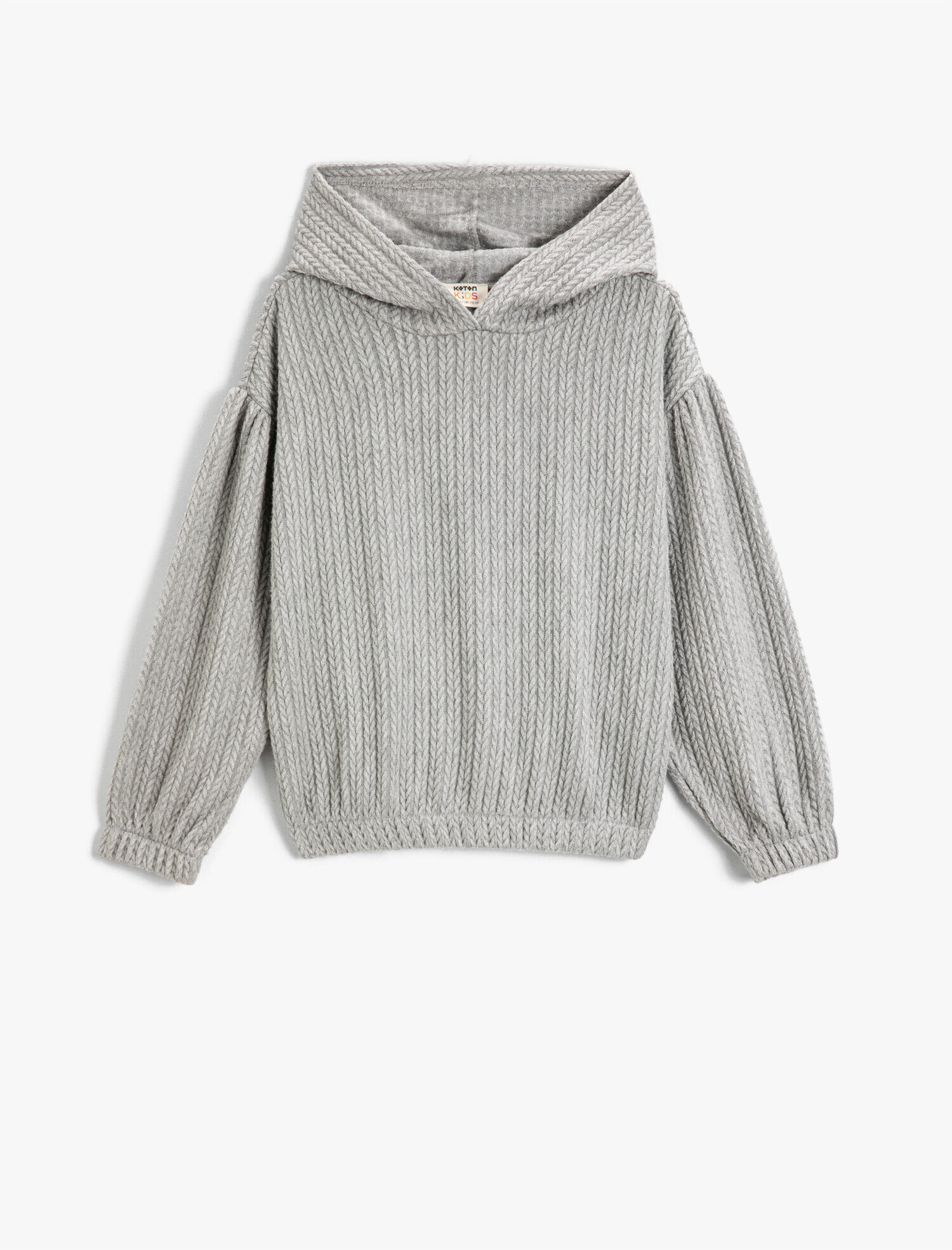  Kız Çocuk Kapüşonlu Sweatshirt Örgü Uzun Kollu