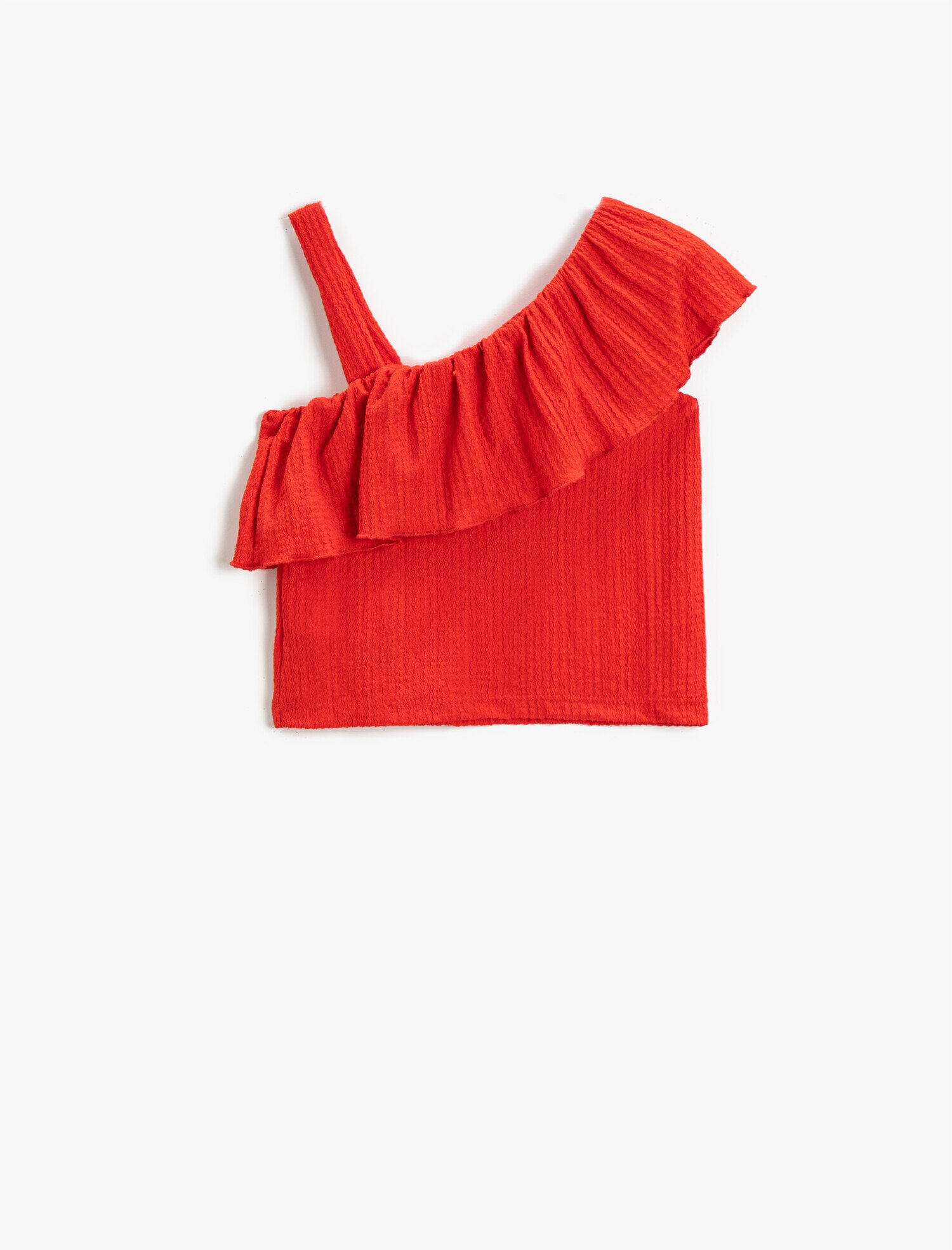  Kız Çocuk Tek Omuzlu Fırfırlı Üst