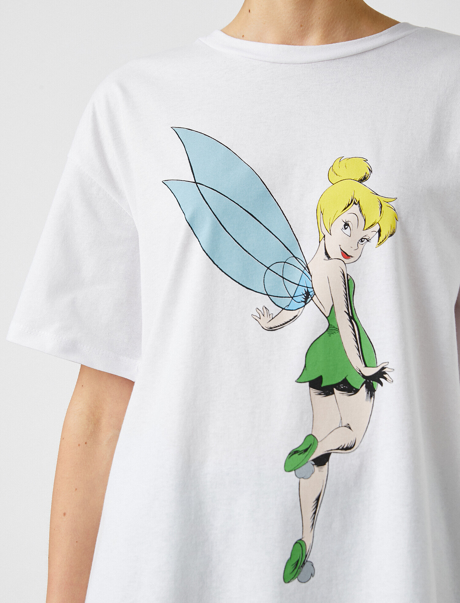   Tinker Bell Baskılı Tişört Lisanslı Kısa Kollu Bisiklet Yaka