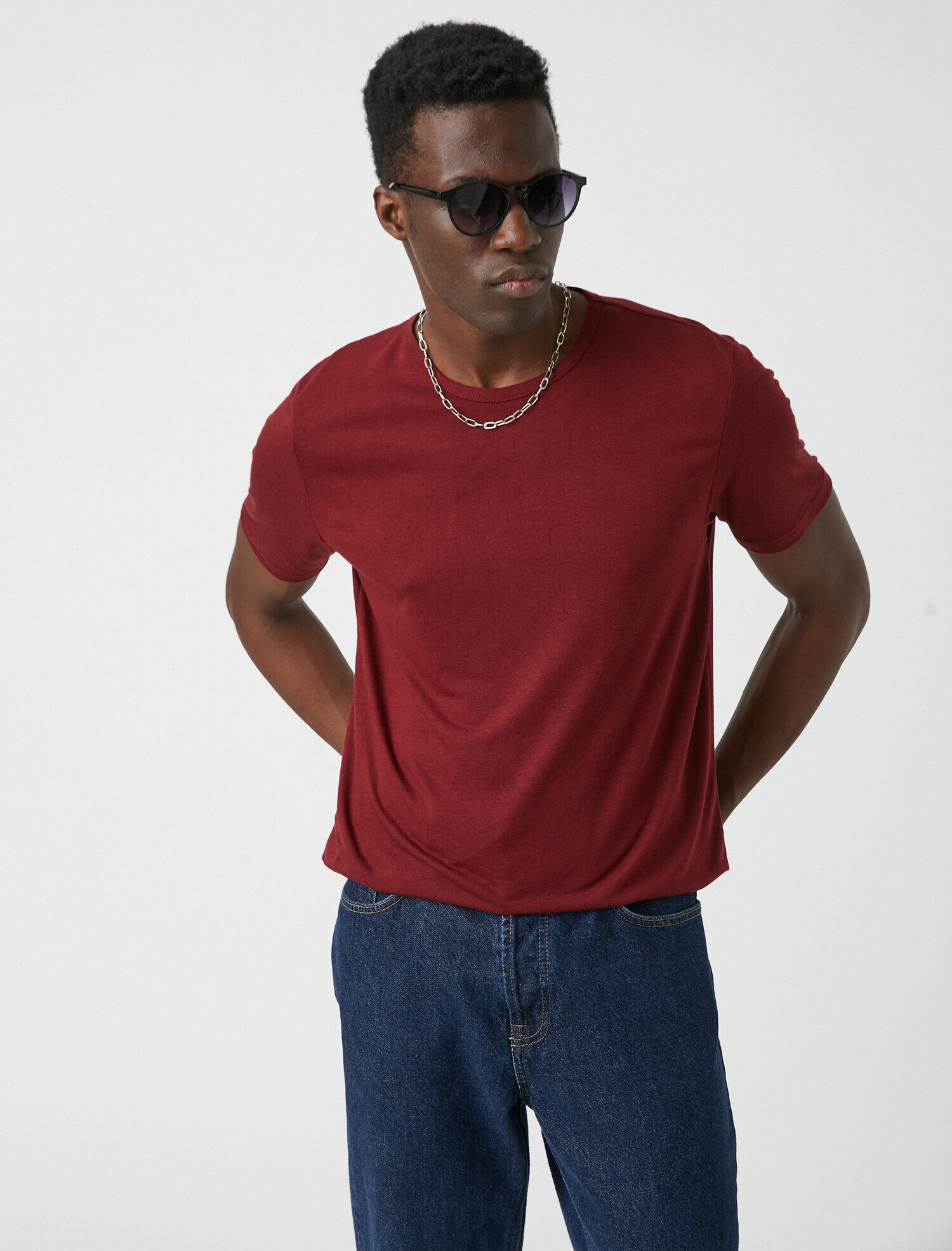   Basic Tişört Bisiklet Yaka