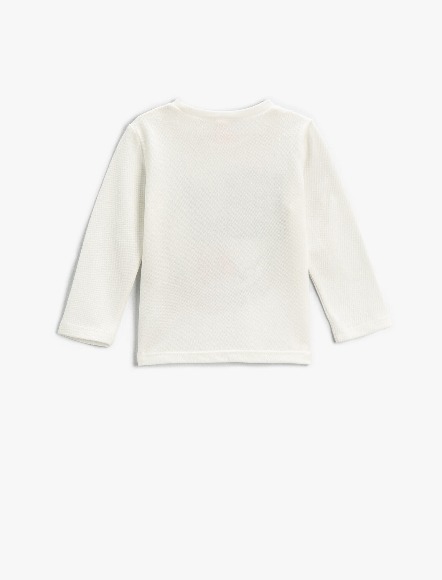  Erkek Bebek Bisiklet Yaka Baskılı Tişört Uzun Kollu