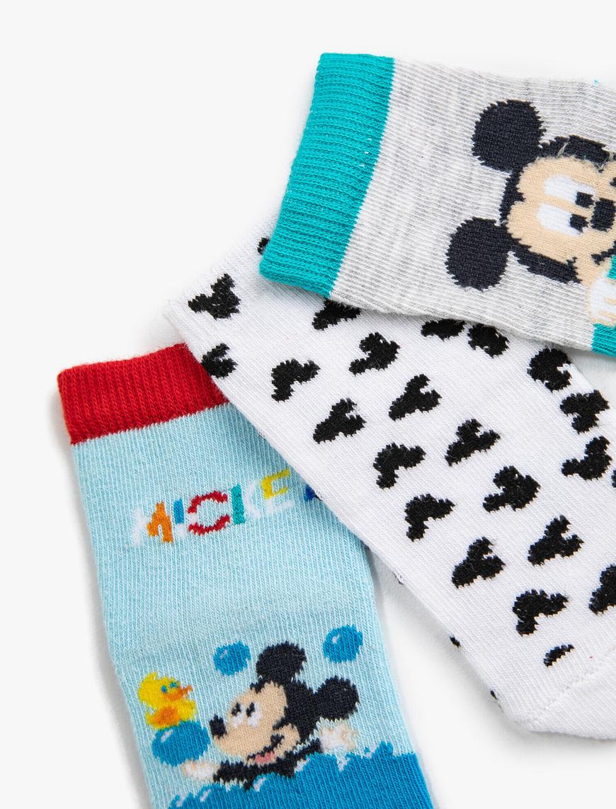  Erkek Bebek 3'lü Mickey Mouse Lisanslı Çorap