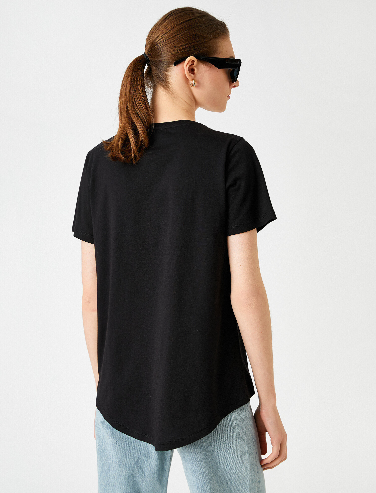   Mücevher Baskılı Tişört Modal Karışımlı