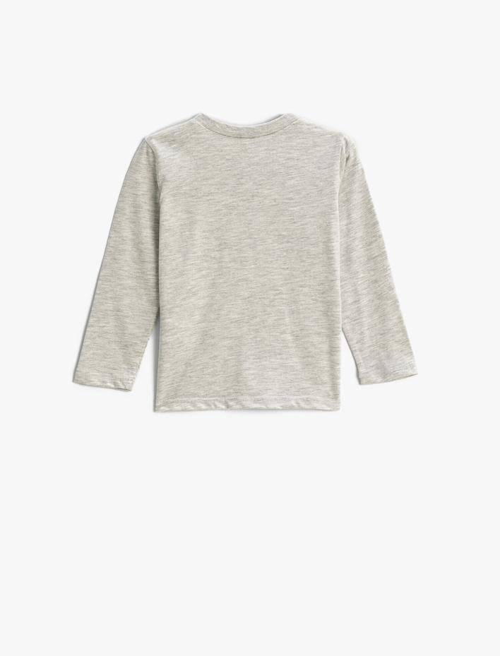 Kız Bebek Arı Baskılı Tişört Uzun Kollu Bisiklet Yaka