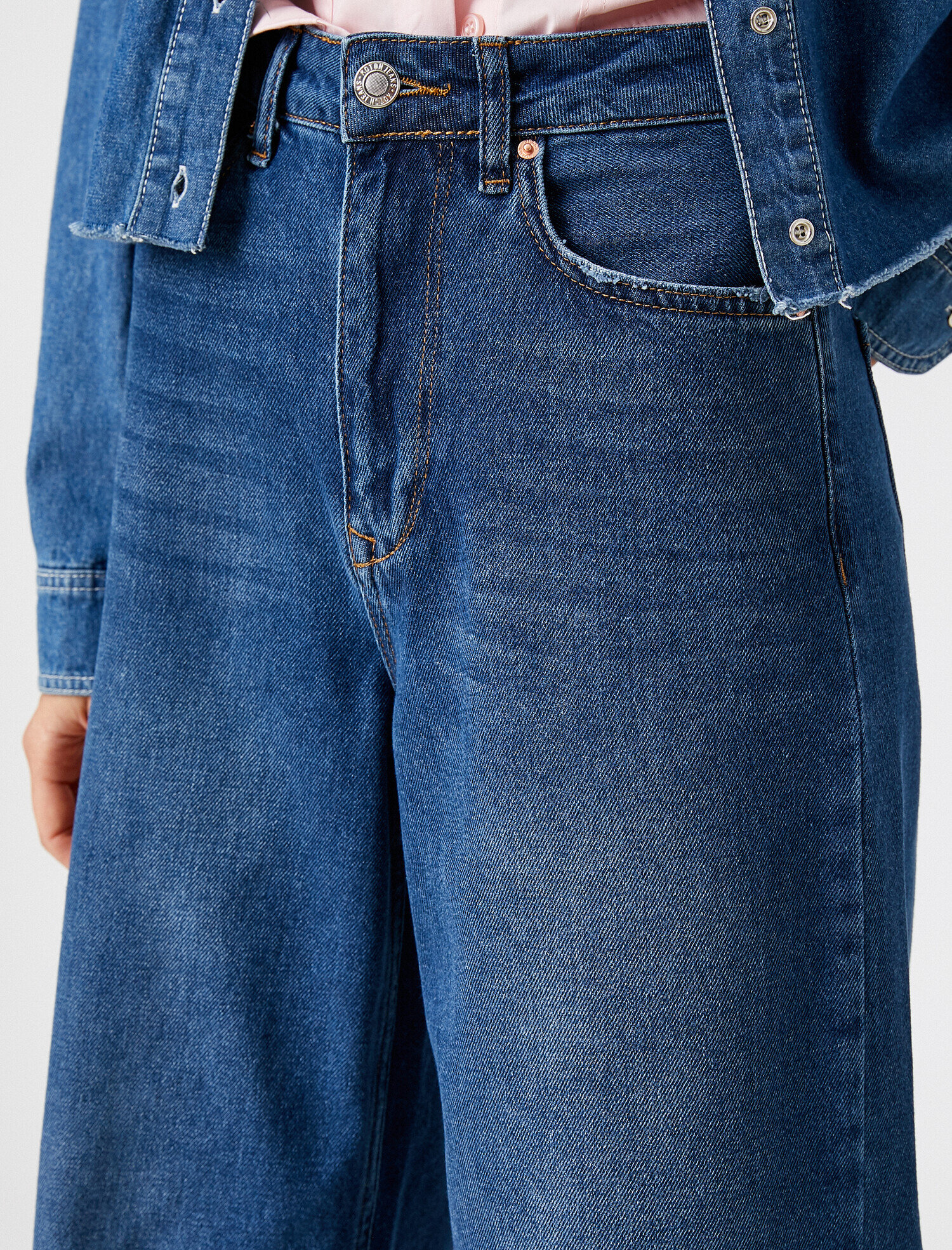   Yüksek Bel Kot Pantolon - Culotte Fit Jean