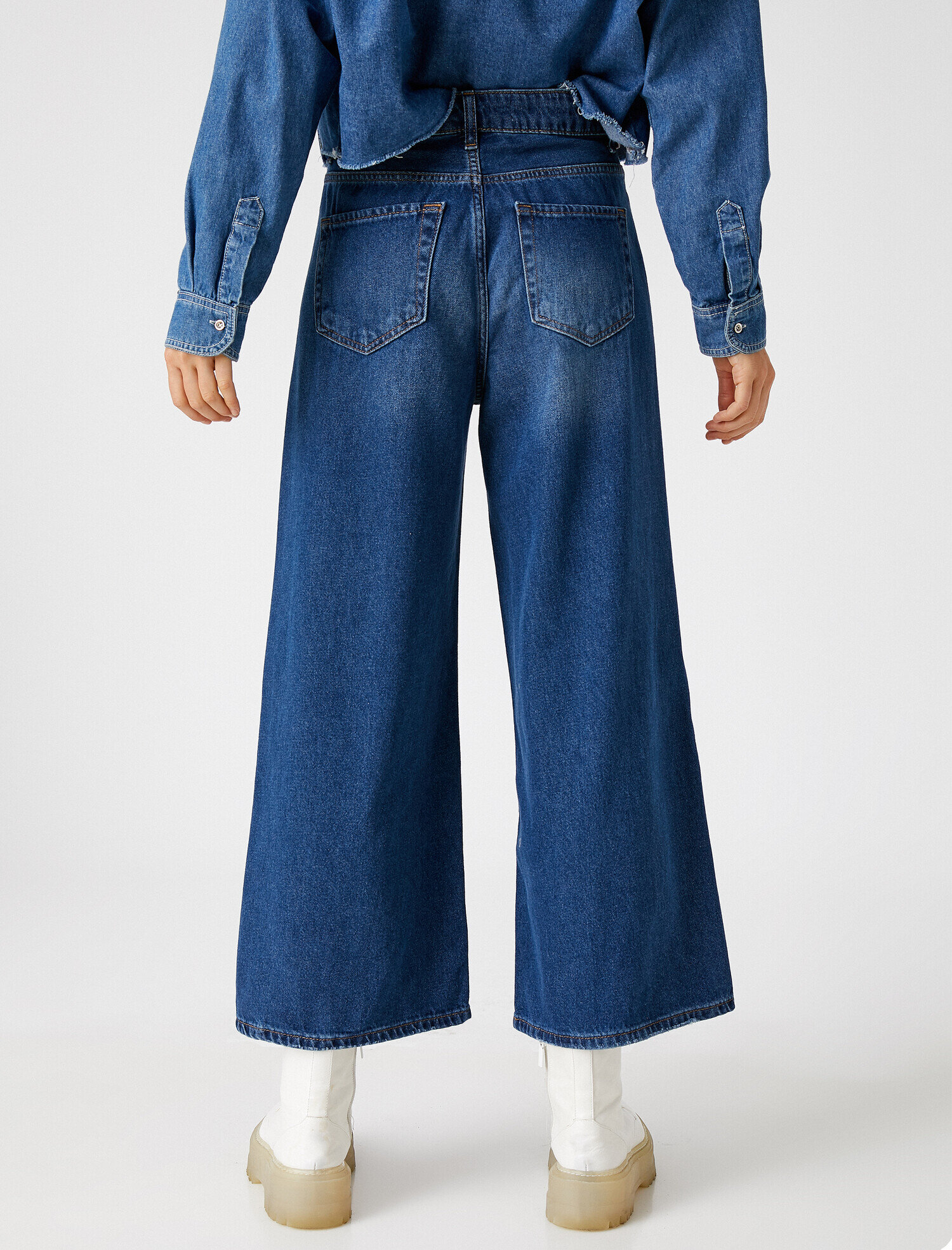   Yüksek Bel Kot Pantolon - Culotte Fit Jean