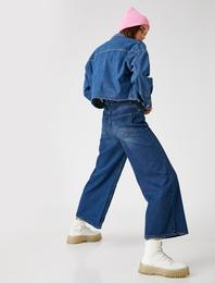 Yüksek Bel Kot Pantolon - Culotte Fit Jean
