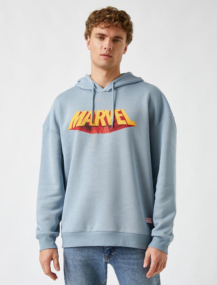  Marvel Oversize Kapşonlu Sweatshirt Lisanslı Baskılı
