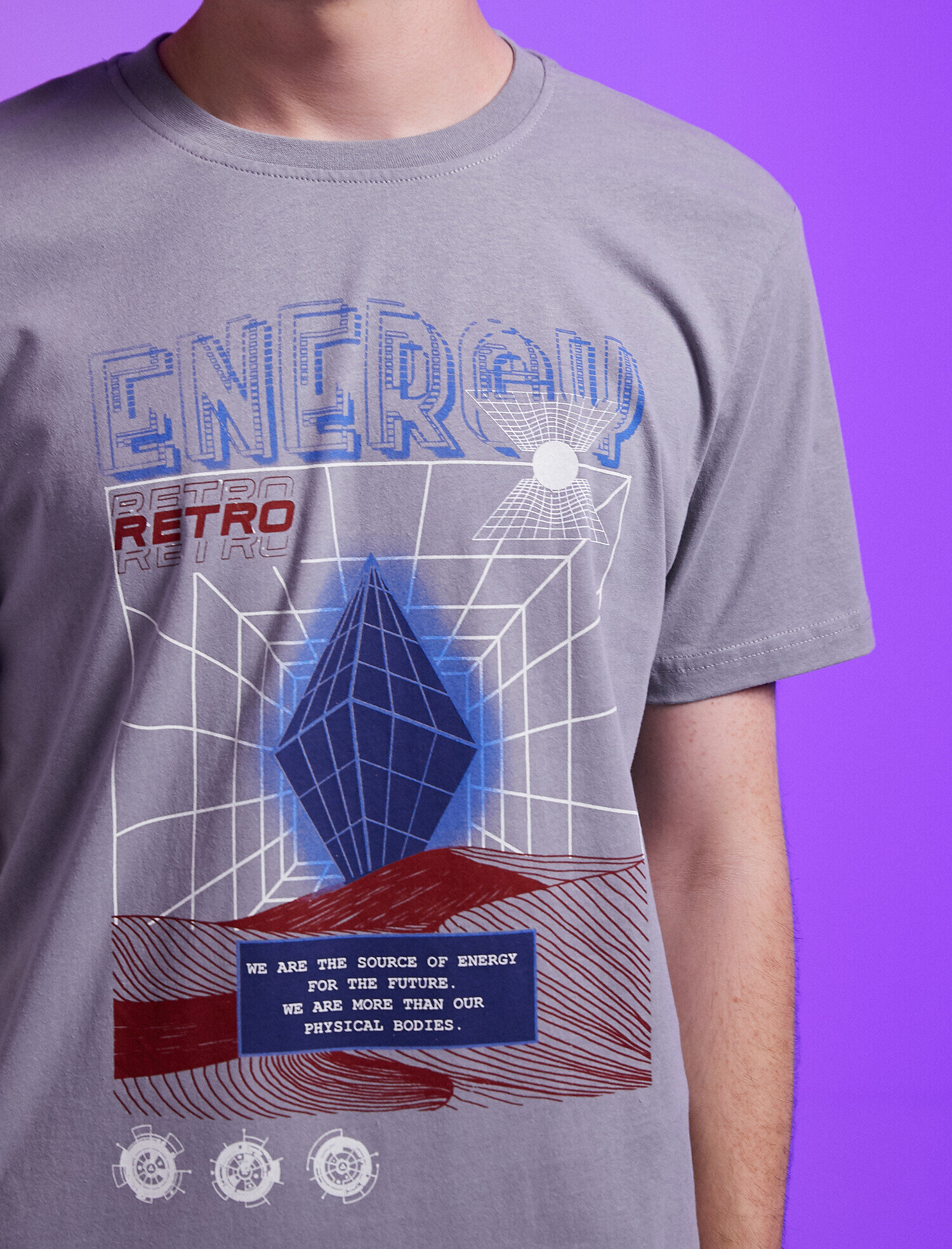   Baskılı Tişört Bisiklet Yaka