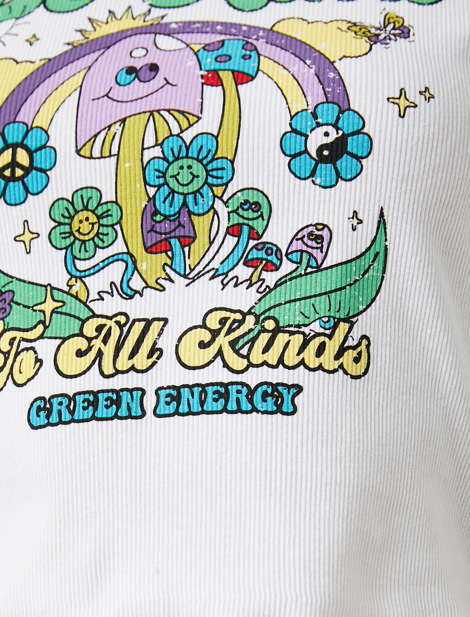   Baskılı Crop Tişört Kısa Kollu Pamuklu