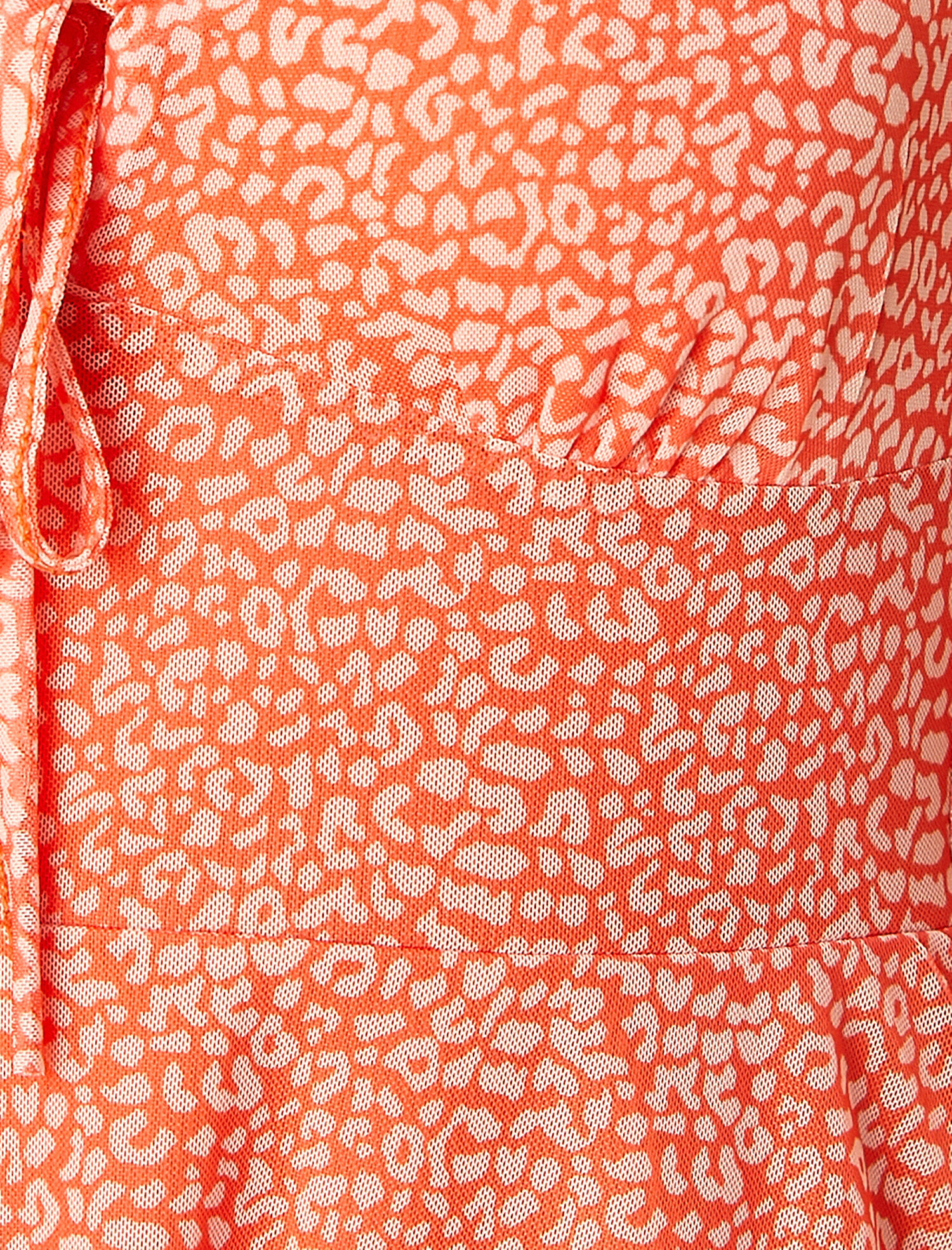   Desenli Mini Elbise Kolsuz V Yaka