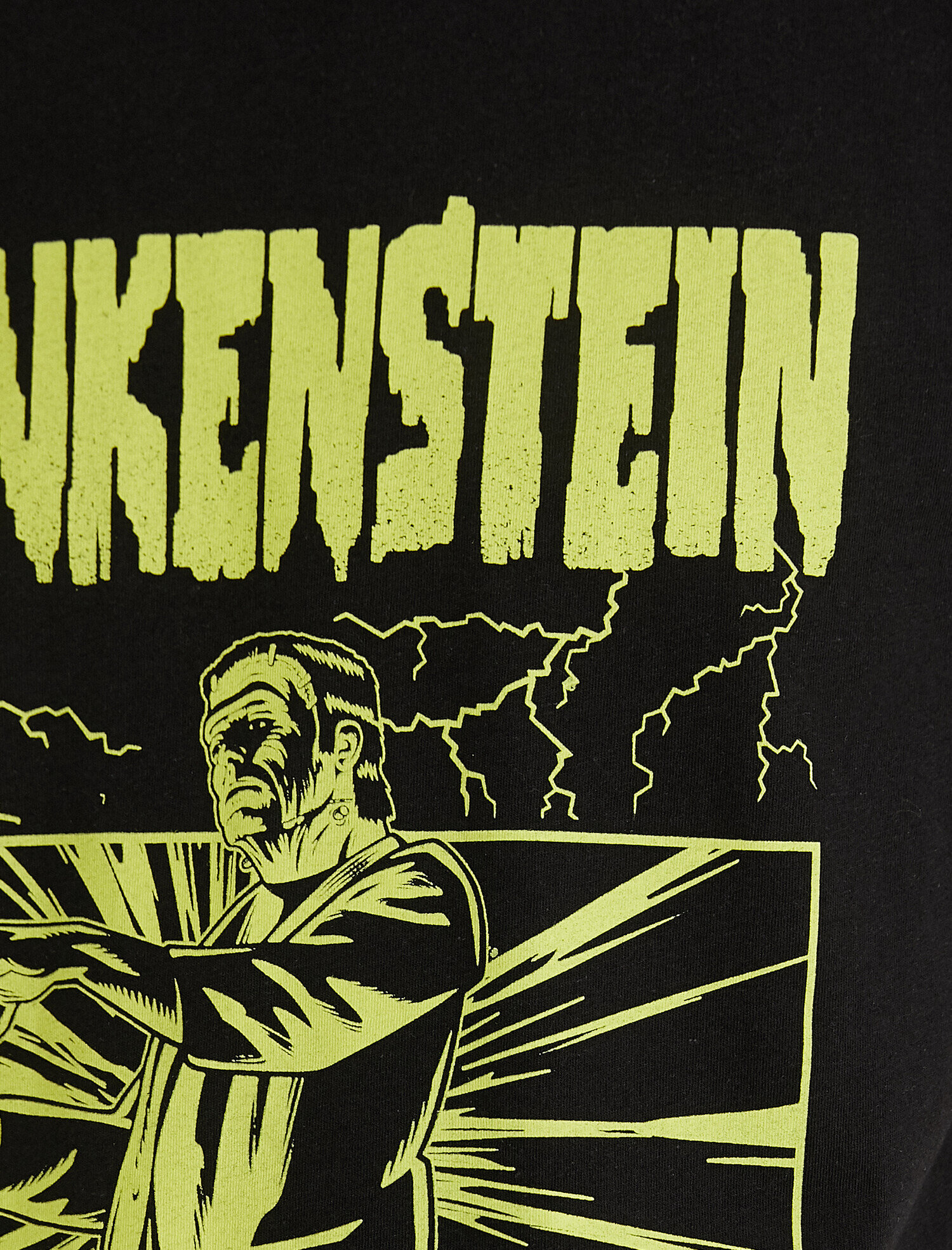 Siyah Erkek Frankenstein Tişört Lisanslı Baskılı 2SAM11200HK | Koton