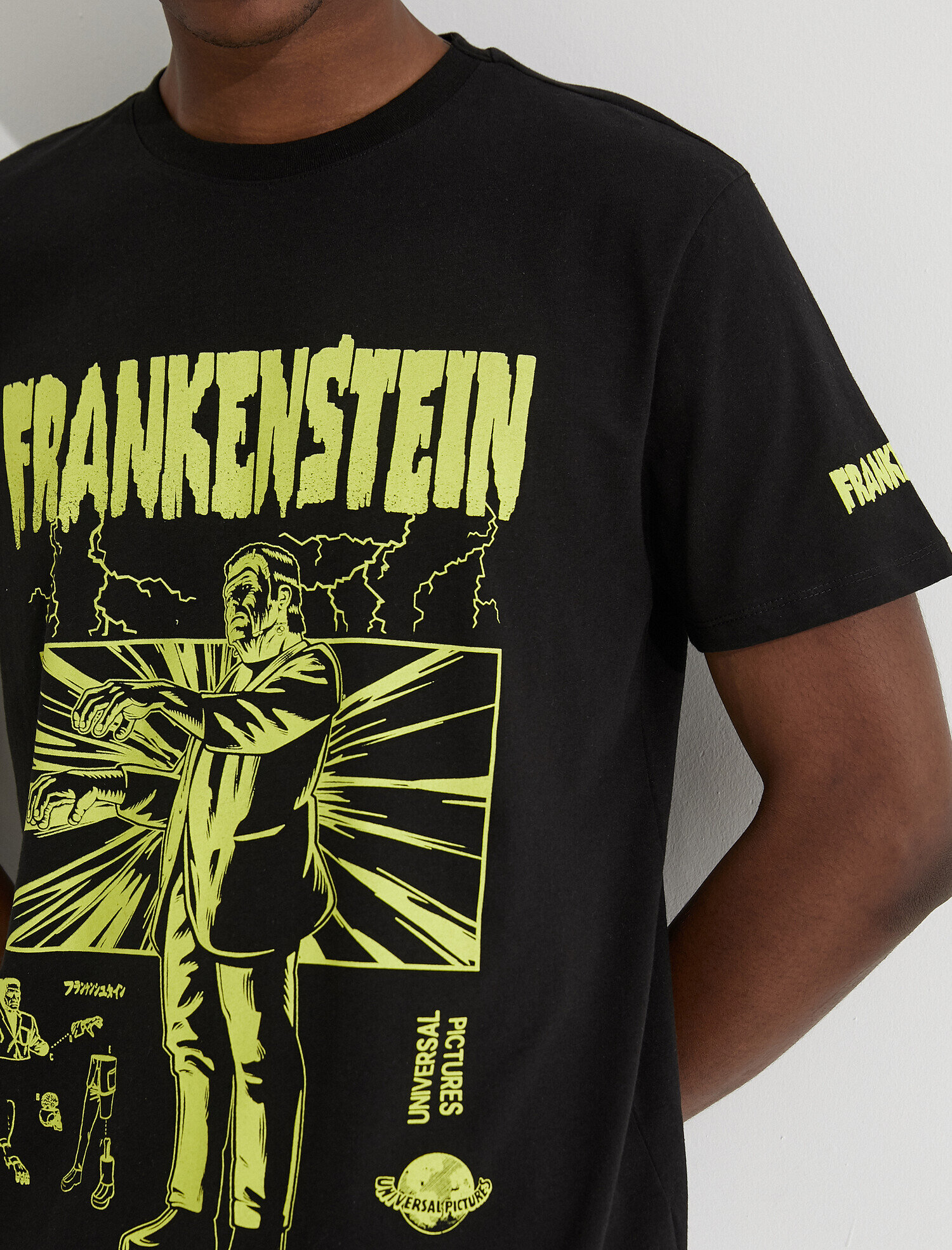 Siyah Erkek Frankenstein Tişört Lisanslı Baskılı 2SAM11200HK | Koton