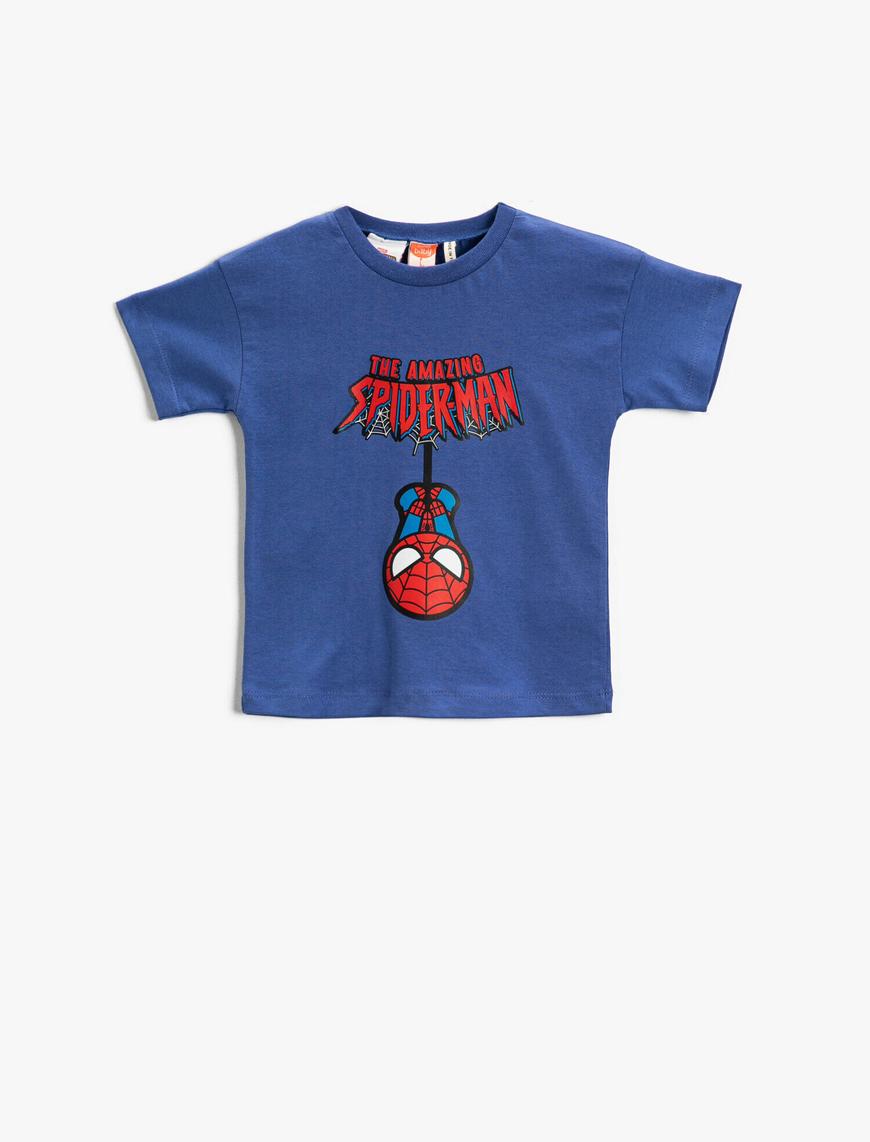  Erkek Bebek Spiderman Lisanslı Kısa Kollu Tişört Pamuklu
