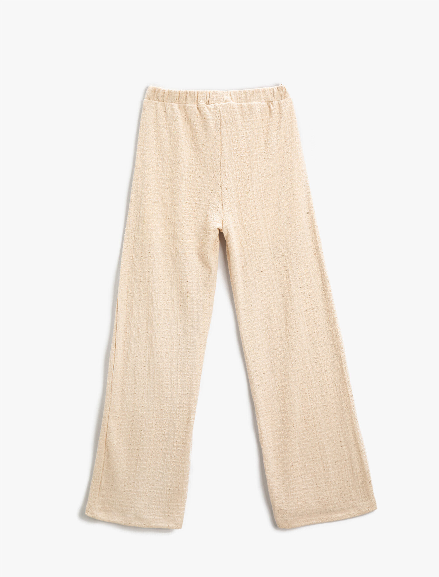  Kız Çocuk Geniş Uzun Paça Pantolon Rahat Kesim Tığ İşi Görünüm