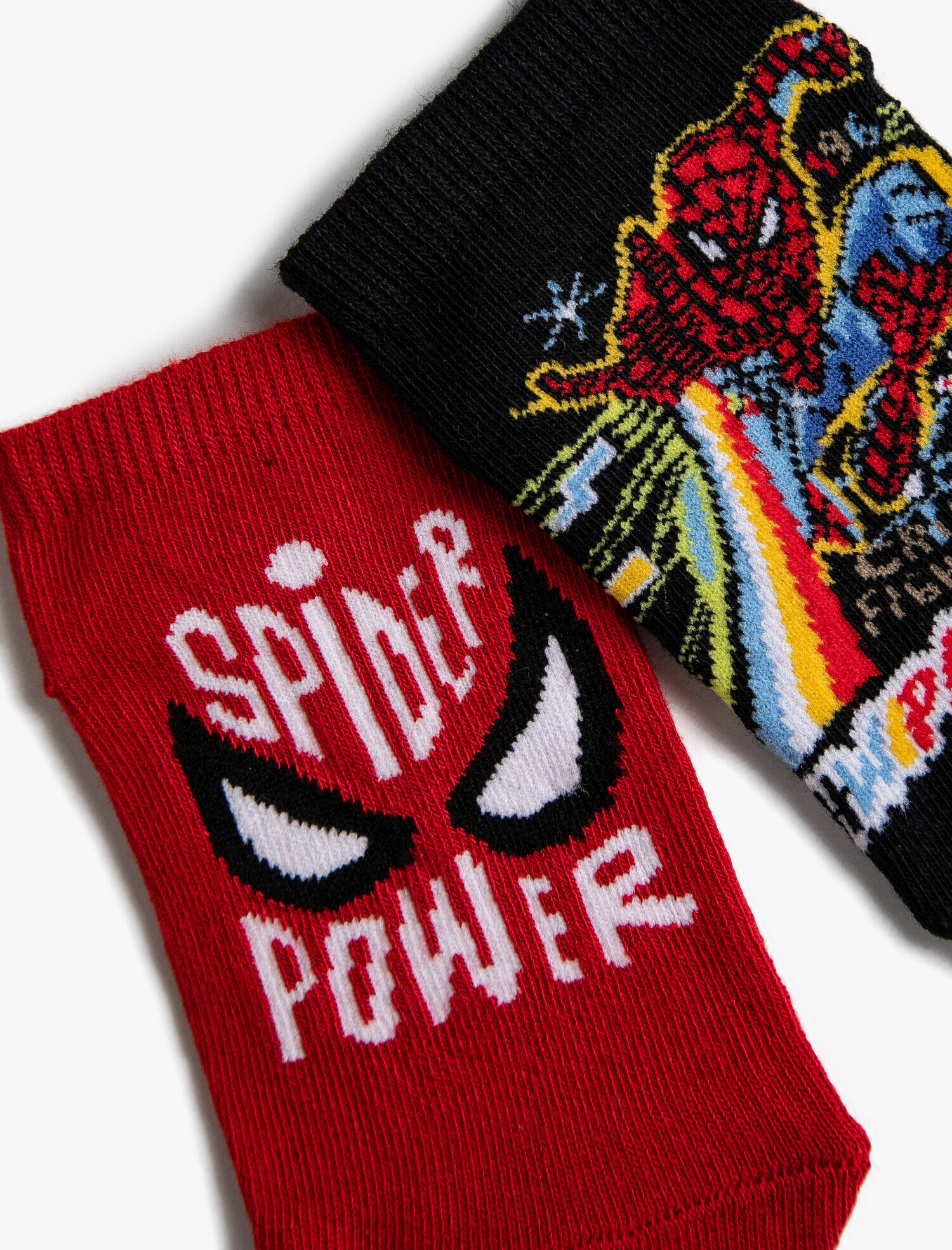  Erkek Çocuk 2'li Spiderman Baskılı Çorap Lisanslı 2'li Set